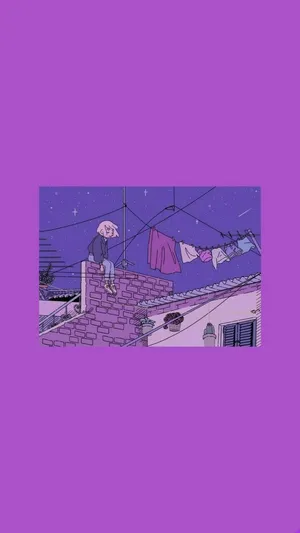 Anime Girl Pastel Purple Tumblr Wallpaper