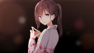 Anime Girl Profile In Yukata Wallpaper