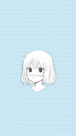 Anime Girl Sketchon Blue Lines Wallpaper