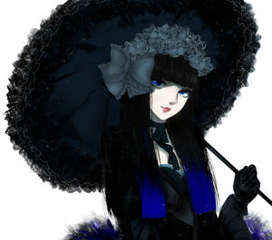 Anime Goth Girl With Umbrella Wallpaper