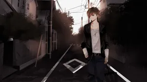Anime Guy In Japanese Street Nightcore Wallpaper