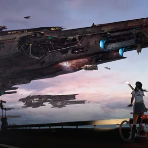 Anime Ipad Taking Picture Of Battleship Wallpaper