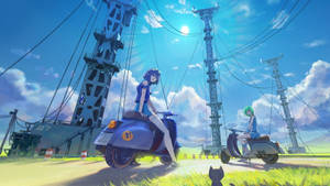 Anime Landscape Power Lines Wallpaper