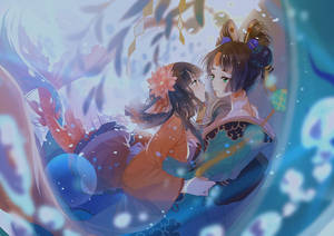 Anime Lesbian Koi And Shouzu Wallpaper