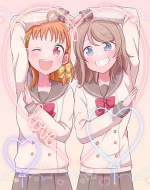 Anime Lesbian Love Sign Wallpaper