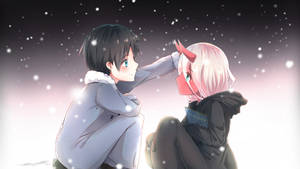 Anime Love Hiro & Zero Two Wallpaper