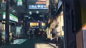 Anime_ Nighttime_ City_ Street_ Scene Wallpaper