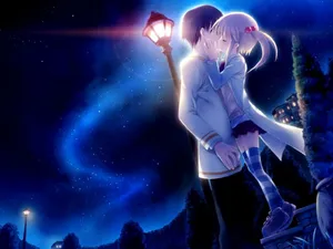 Anime Of Cute Couple Drawing Theme Wallpaper