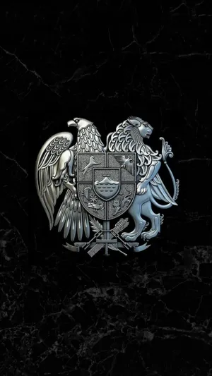 Anime Symbols Coat Of Arms Black Marble Wallpaper