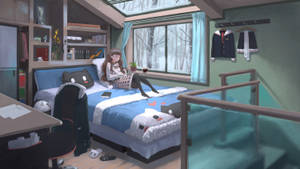 Anime Winter Bedroom Wallpaper