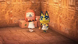 Ankha The Cat Ruling Her Egyptian Kingdom In Animal Crossing Wallpaper