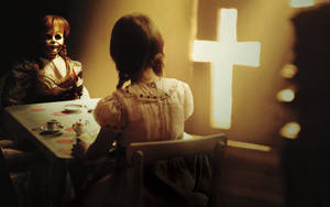 Annabelle And Girl Having Tea Wallpaper