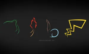 Anniversary With Pokémon Starters Wallpaper