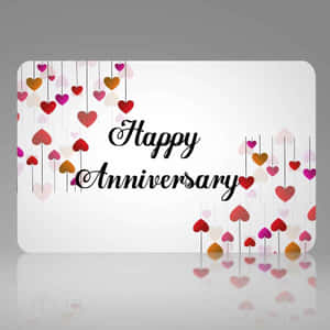 Anniversary With Small Colorful Hearts Wallpaper