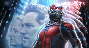 Ant Man Superhero With Father Of Hope Wallpaper