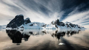 Antarctica White Snow Matching Clouds Wallpaper