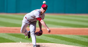 Anthony Desclafani Pitching In A Professional Baseball Game Wallpaper