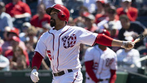 Anthony Rendon Holding Baseball Bat Away Wallpaper