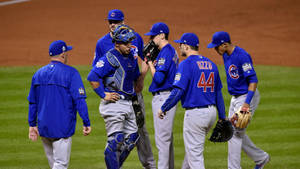 Anthony Rizzo Cubs Players Gathering Wallpaper