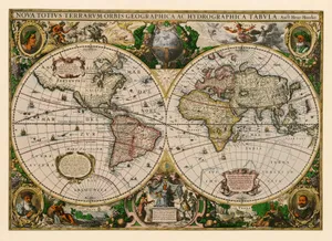 Antique World Map Hondius1600s Wallpaper