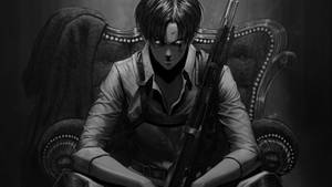 Aot Levi Monochrome Wallpaper