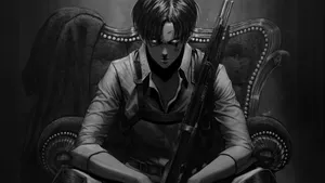 Aot Levi Monochrome Wallpaper