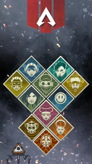Apex Legends Logo With Hero Icons Wallpaper