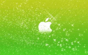 Apple In Green Sparkle Background Wallpaper