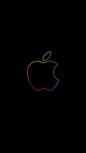Apple Iphone X Neon Colors Emblem Wallpaper