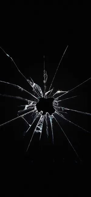 Apple Logo Broken Glass Iphone Dark Wallpaper