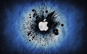 Apple Logo In Blue & White Wallpaper