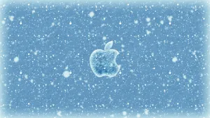 Apple Logo In Snow Wallpaper