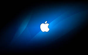 Apple Logo On Black And Blue Wallpaper