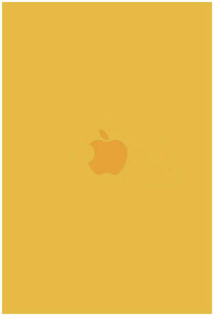 Apple Logo Printed On Cute Pastel Yellow Aesthetic Wallpaper