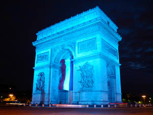 Arc De Triomphe Blue Lights Wallpaper