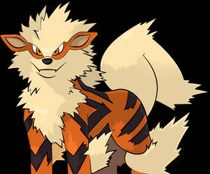 Arcanine Posing White Background Wallpaper