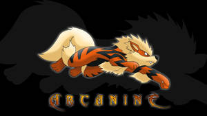 Arcanine Running Black Background Wallpaper