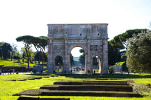 Arch Of Constantine Surrounded By Greenery Wallpaper