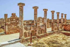 Archaeological Site Of Nea Paphos On Bright Day Wallpaper