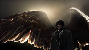 Archangel Castiel Takes Flight Wallpaper