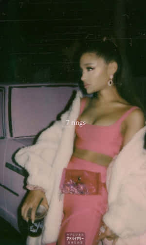 Ariana Grande 7 Rings In Pink Wallpaper