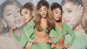 Ariana Grande Positions Multiple Poses Wallpaper