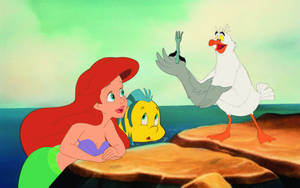 Ariel Flounder And Scuttle Wallpaper