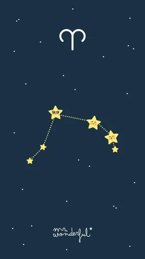 Aries Iphone Cute Stars Doodle Wallpaper