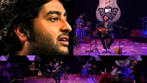 Arijit Singh Song Performance Collage Wallpaper