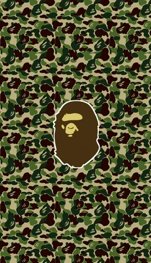 Army Green Camouflage Bape Logo Wallpaper