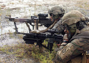 Army Rangers In Field Training Wallpaper