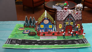 Army Unit Gingerbread House Wallpaper