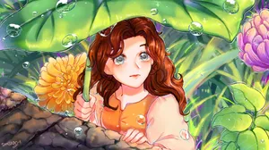 Arrietty Under A Leaf Wallpaper