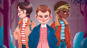 Art Of Stranger Things Trio Wallpaper